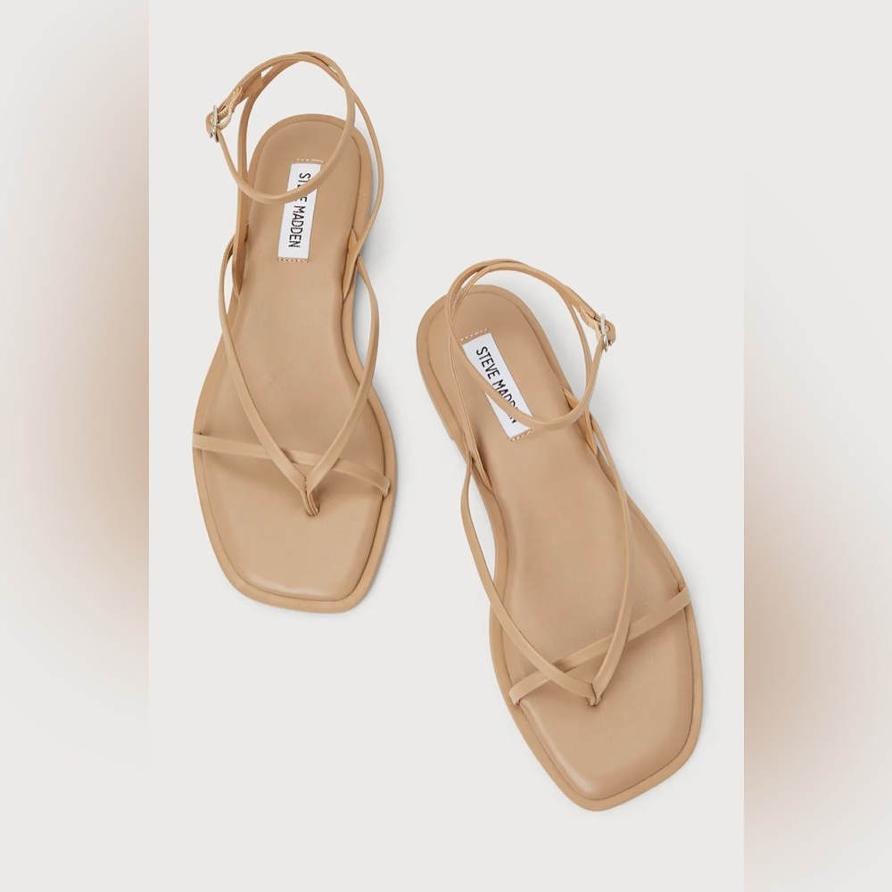 $85 NIB Steve Madden Agree Tan Strappy Ankle Strap Sandals 9